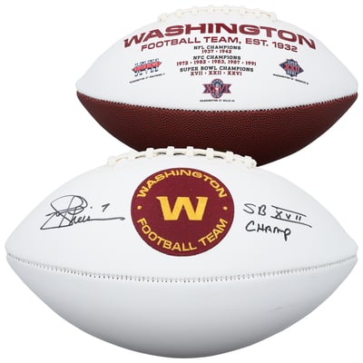 Joe Theismann Washington Commanders Autographed Fanatics Authentic Wilson White Panel Football with "SB XVII Champs" Inscription