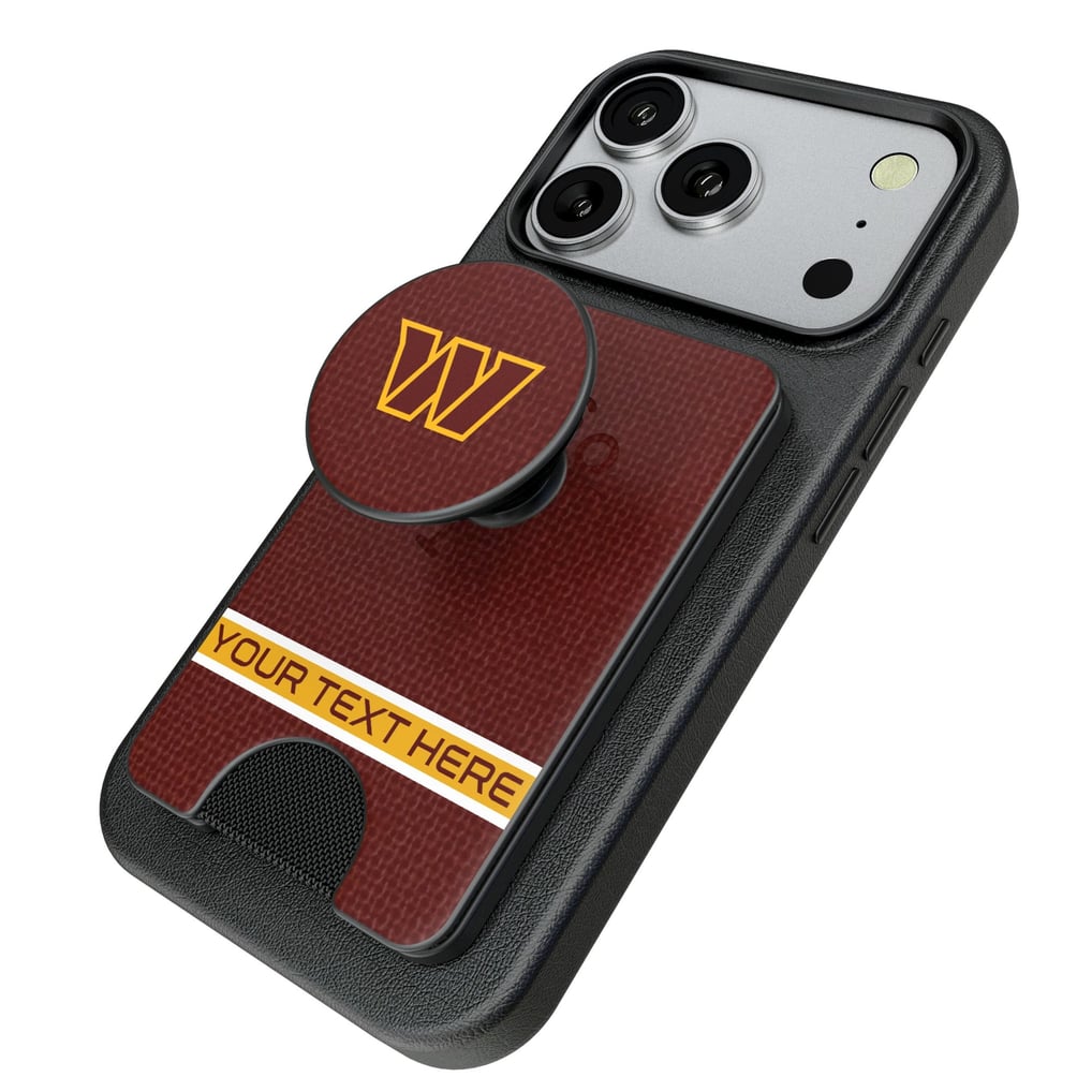 Washington Commanders Keyscaper Personalized Endzone Solid PopSockets Magnetic Wallet