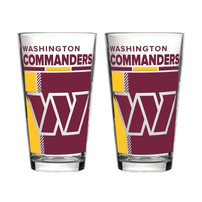 Washington Commanders Logo Brands Two-Piece 16oz. Pint Glass Set