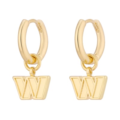 Washington Commanders LUV AJ  Logo Charm Huggie Earrings 
