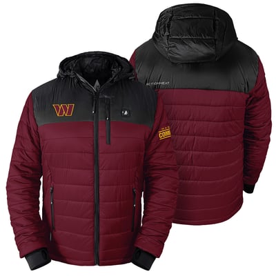 Washington Commanders ActionHeat 5V Puffer Battery-Heated Jacket - Burgundy