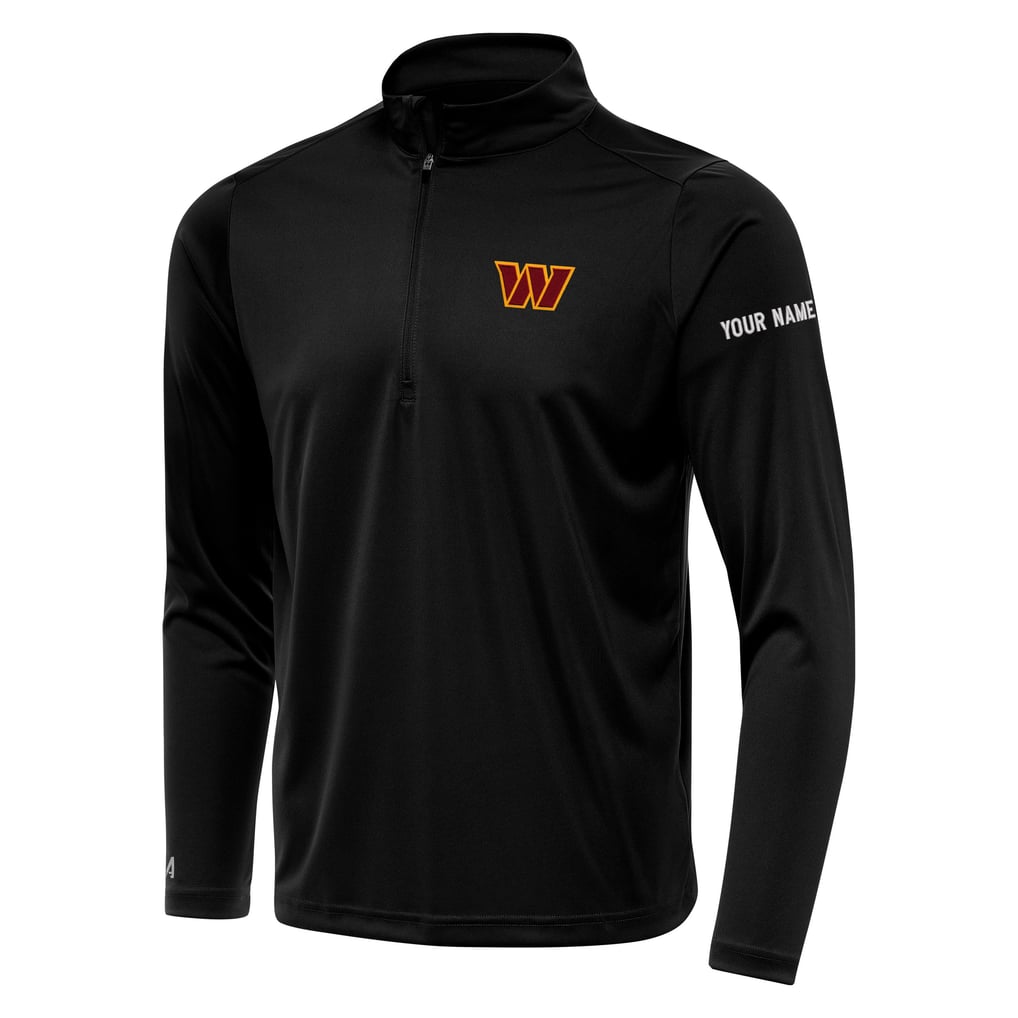 Washington Commanders Antigua  Personalized Tribute Quarter-Zip Pullover - Black