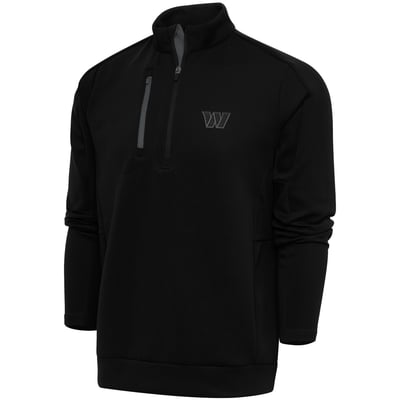 Washington Commanders Antigua Tonal Logo Generation Quarter-Zip Pullover Top - Black