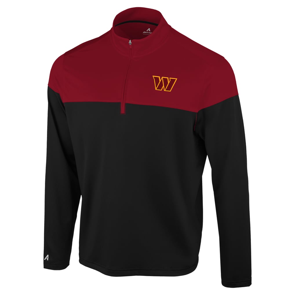 Washington Commanders Antigua Hinder Quarter-Zip Pullover - Black/Burgundy
