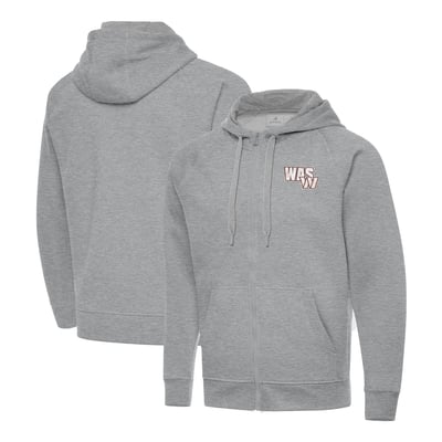 Washington Commanders Antigua Woodland Camo Victory Full-Zip Hoodie - Heather Gray