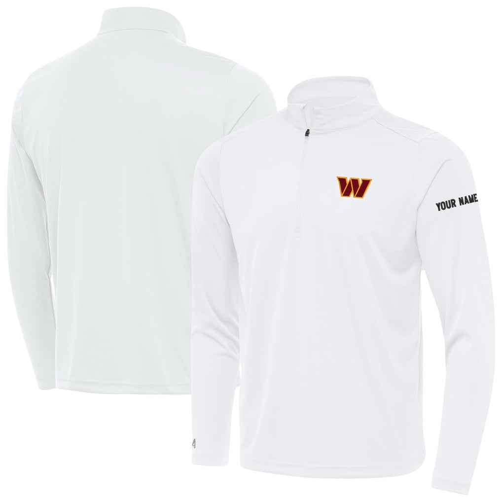 Washington Commanders Antigua  Personalized Tribute Quarter-Zip Pullover - White