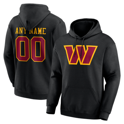 Washington Commanders  Team Authentic Personalized Name & Number Hoodie - Black
