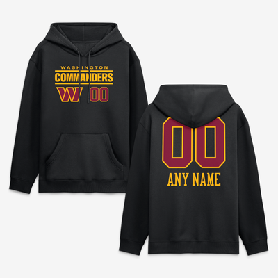 Washington Commanders  Touchdown Wordmark Personalized Name & Number Hoodie - Black