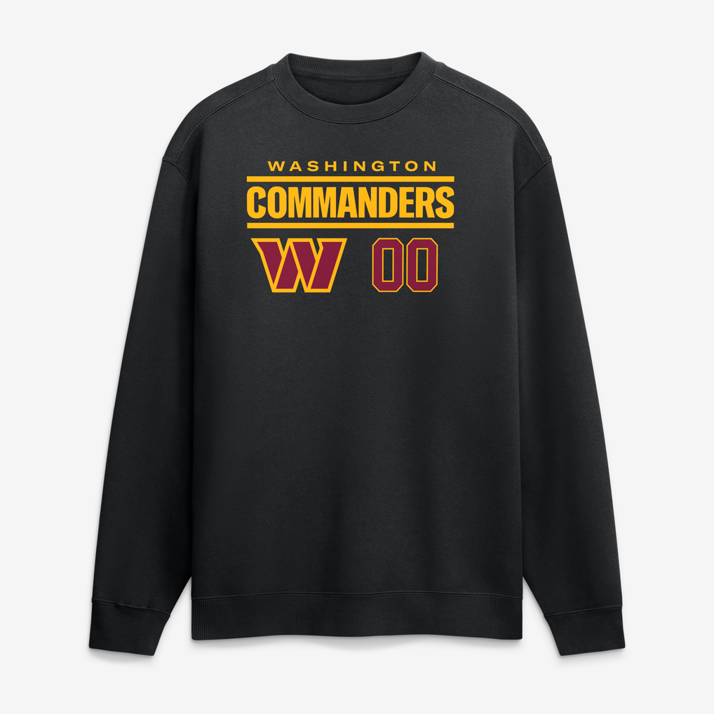 Washington Commanders  Touchdown Wordmark Personalized Name & Number Sweatshirt - Black