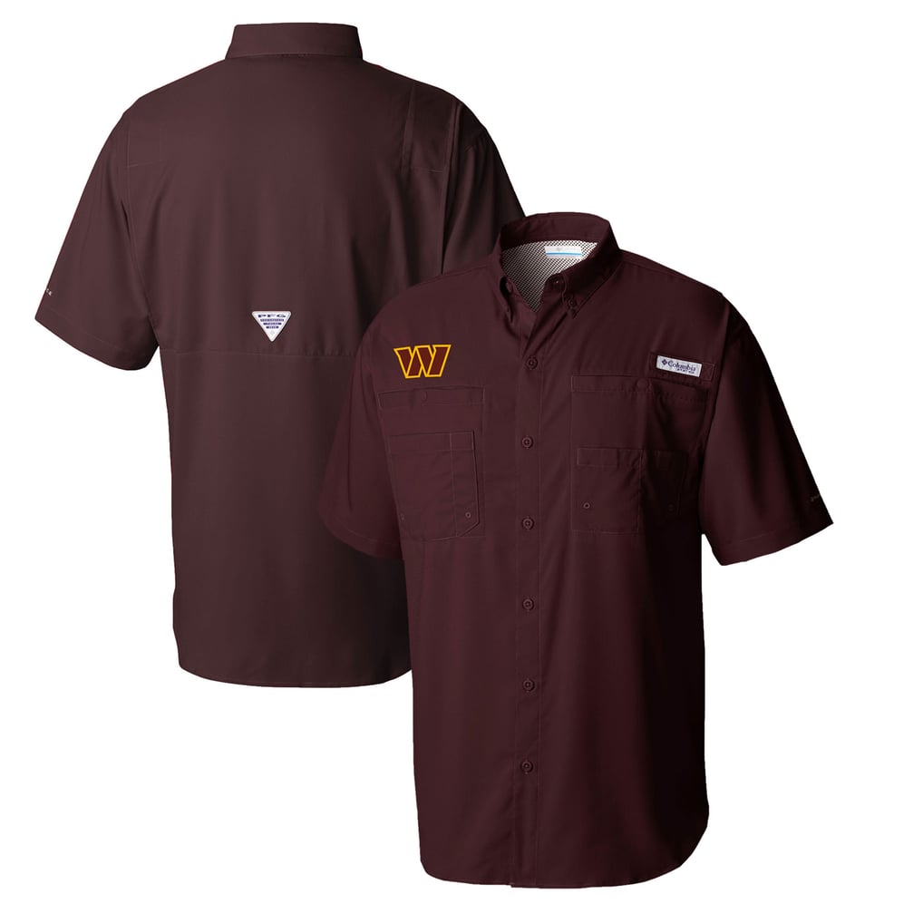 Washington Commanders Columbia Tamiami Omni-Shade Button-Down Shirt - Burgundy
