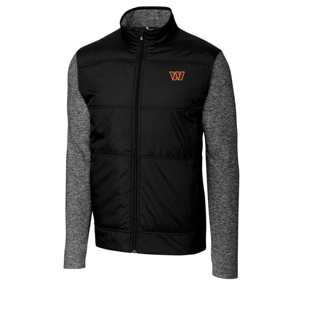 Washington Commanders Cutter & Buck Big & Tall Stealth Quilted Full-Zip Windbreaker Jacket - Black