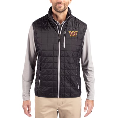 Washington Commanders Cutter & Buck Rainier Full-Zip Puffer Vest - Black