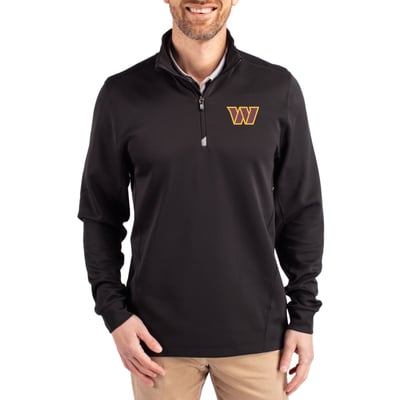 Washington Commanders Cutter & Buck Traverse Stretch Quarter-Zip Pullover Jacket - Black