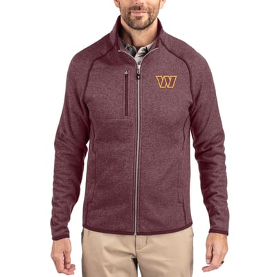 Washington Commanders Cutter & Buck Mainsail Full-Zip Jacket - Burgundy