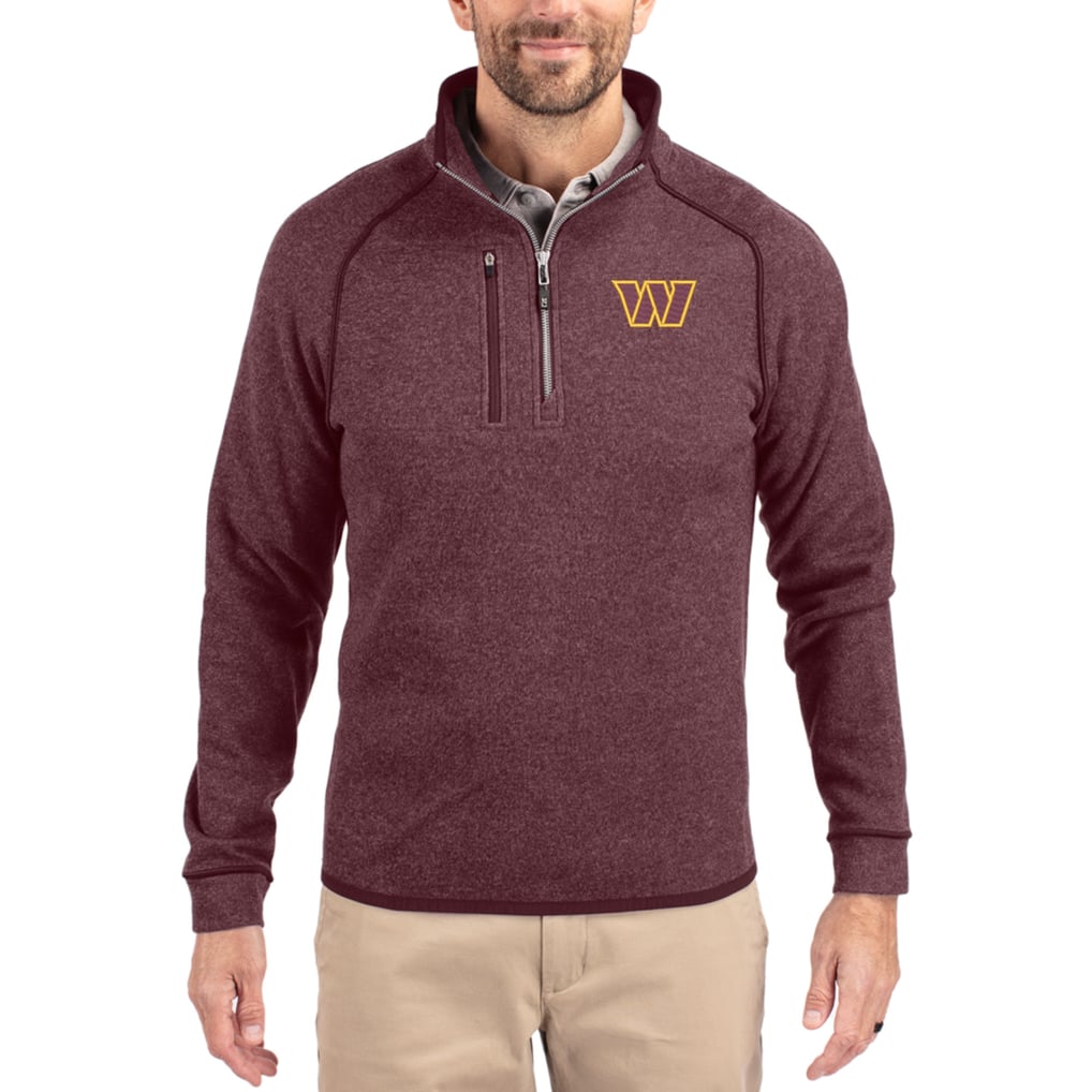 Washington Commanders Cutter & Buck Mainsail Half-Zip Pullover Jacket - Burgundy