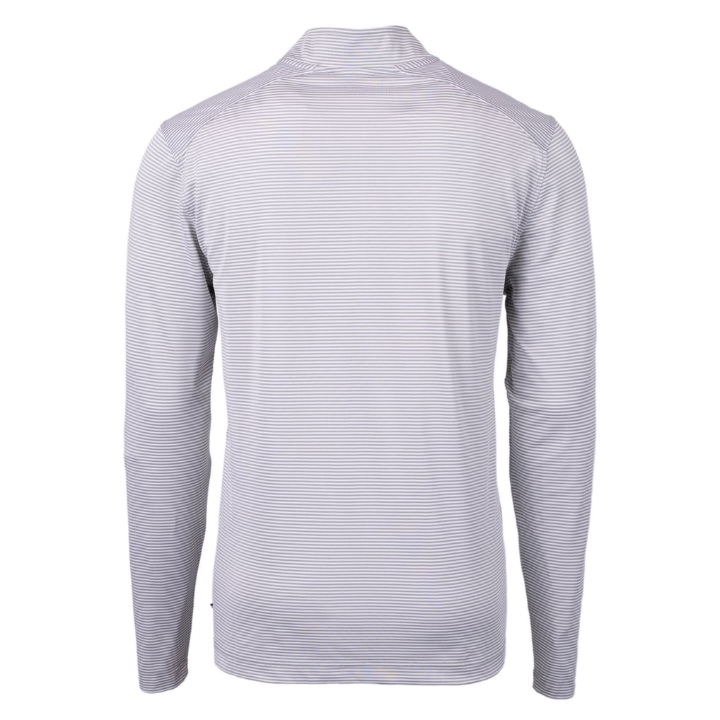 Washington Commanders Cutter & Buck Big & Tall Virtue Eco Pique Micro Stripe Tri-Blend Quarter-Zip Jacket - Gray