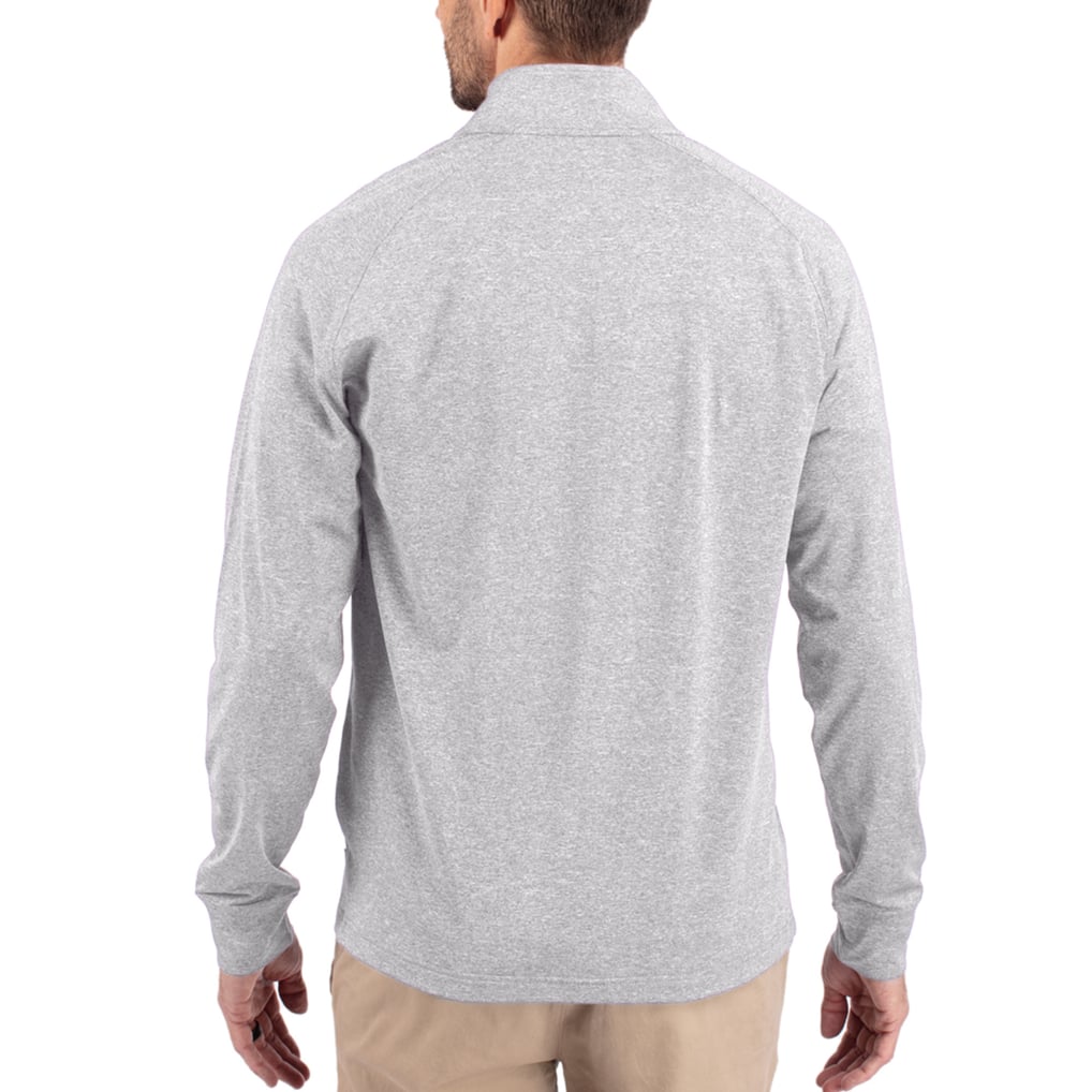 Washington Commanders Cutter & Buck  Adapt Eco Knit Quarter-Zip Pullover Top - Heather Gray