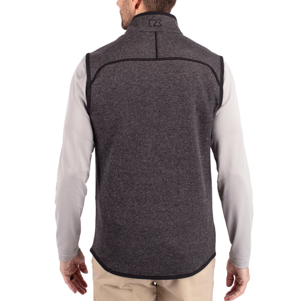Washington Commanders Cutter & Buck Mainsail Full-Zip Vest - Heathered Charcoal