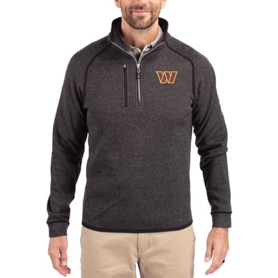 Washington Commanders Cutter & Buck Mainsail Half-Zip Pullover Jacket - Heathered Charcoal
