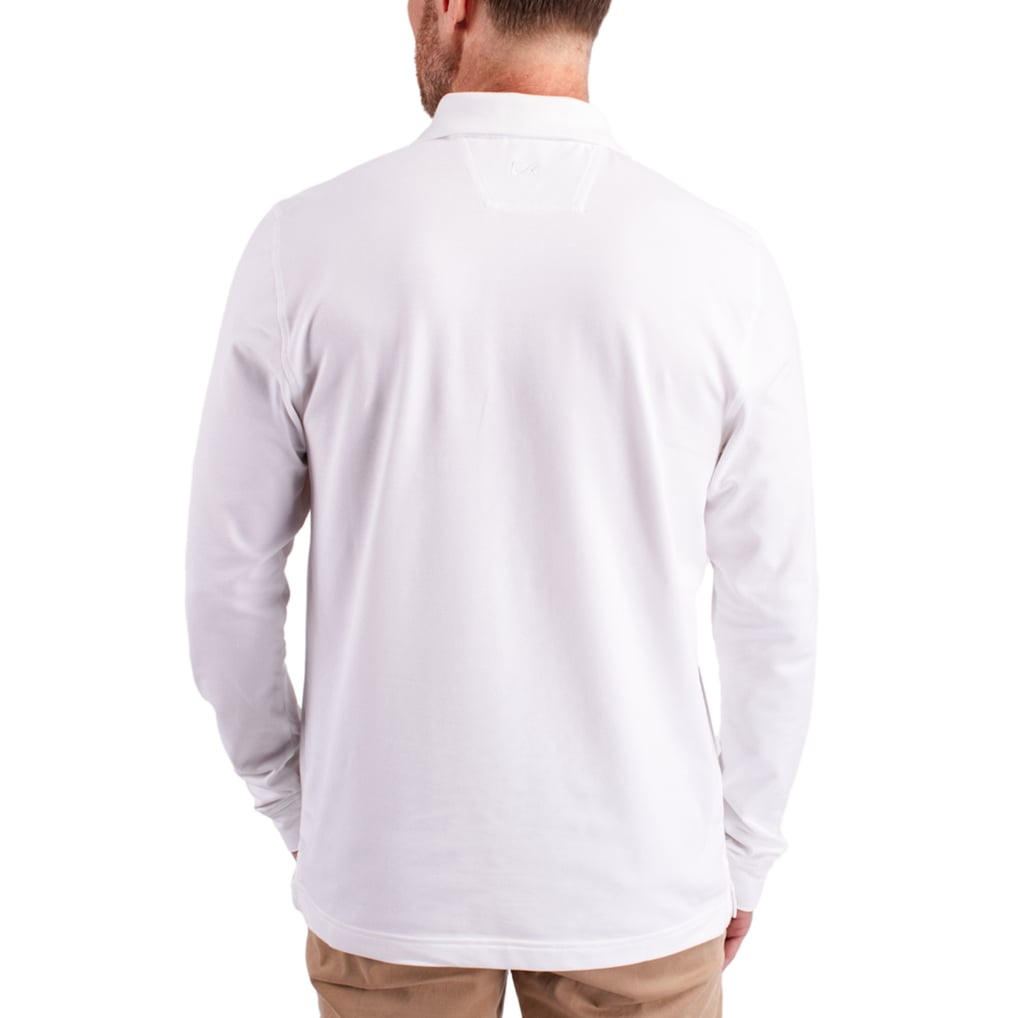 Washington Commanders Cutter & Buck Advantage DryTec Pique Long Sleeve Polo - White