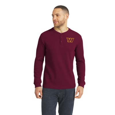  Washington Commanders Darius Rucker Collection by Fanatics Waffle-Knit Henley Long Sleeve T-Shirt - Burgundy