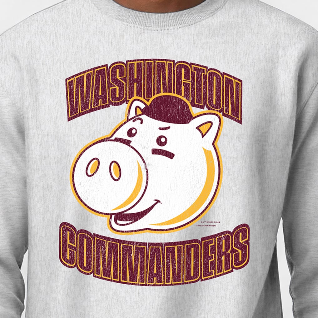 Washington Commanders Disney x Champion Hamm Reverse Weave Sweatshirt - Heather Gray