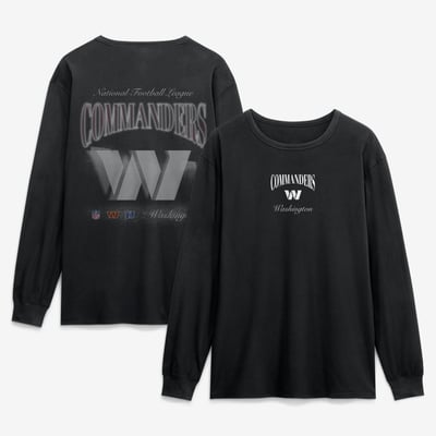 Washington Commanders Fanatics Midnight Falls Long Sleeve T-Shirt - Black