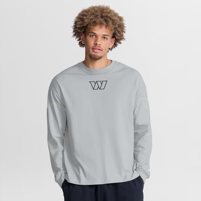 Washington Commanders Fanatics Oversized Type Play Long Sleeve T-Shirt - Gray