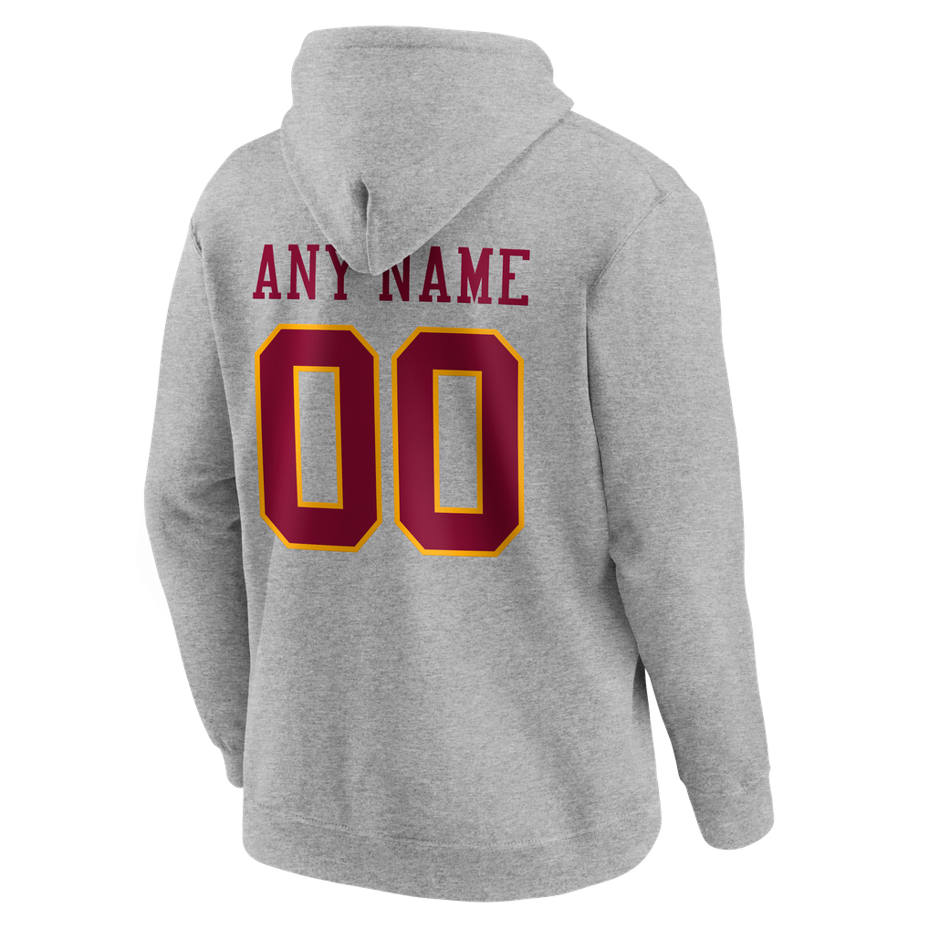 Washington Commanders  Team Authentic Personalized Name & Number Hoodie - Gray