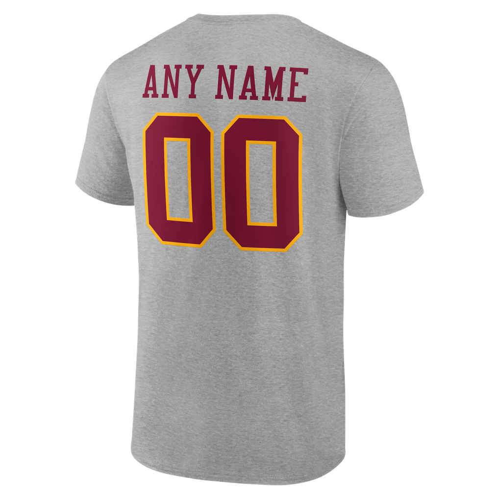 Washington Commanders  Team Authentic Personalized Name & Number T-Shirt - Gray