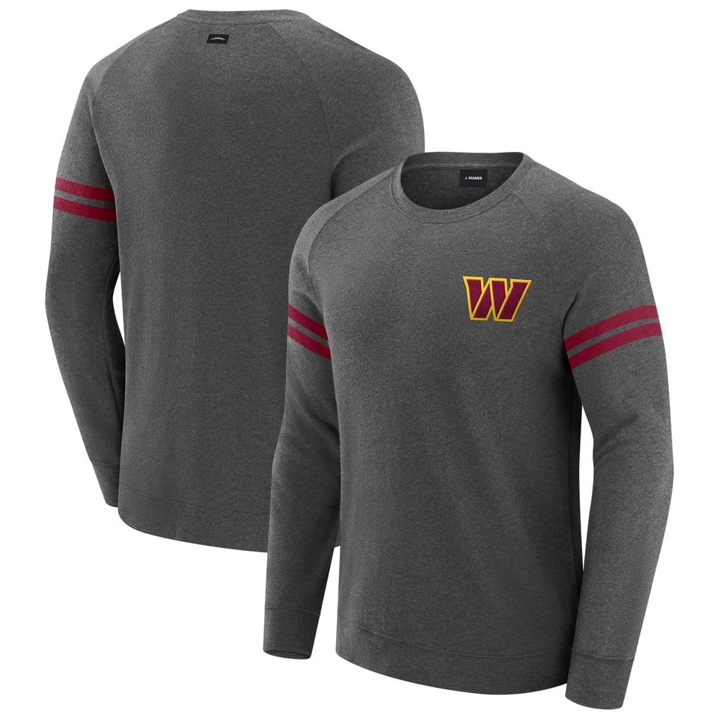 Washington Commanders J. Palmer Players Lounge Raglan Tri-Blend Sweatshirt - Dark Heather Gray