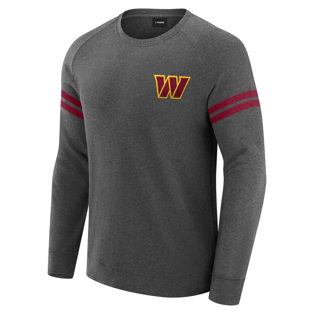Washington Commanders J. Palmer Players Lounge Raglan Tri-Blend Sweatshirt - Dark Heather Gray