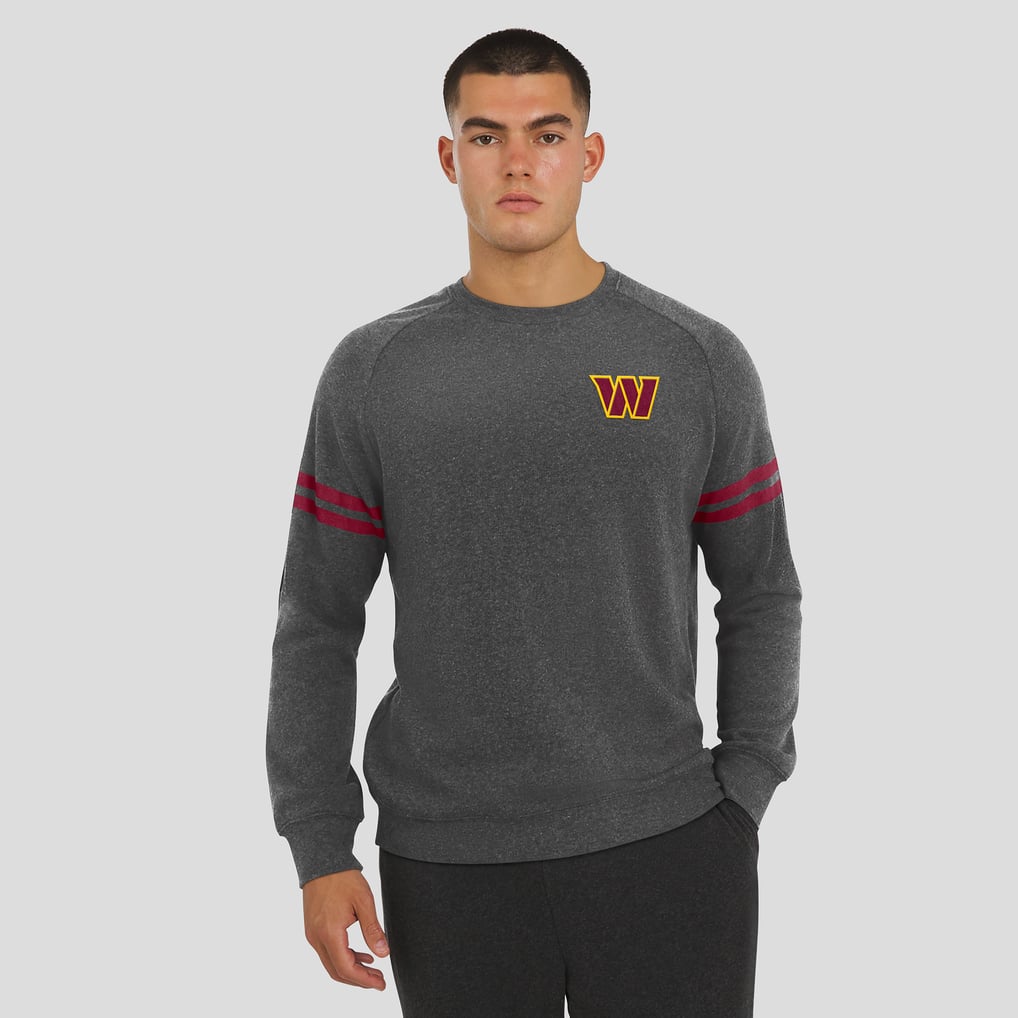Washington Commanders J. Palmer Players Lounge Raglan Tri-Blend Sweatshirt - Dark Heather Gray