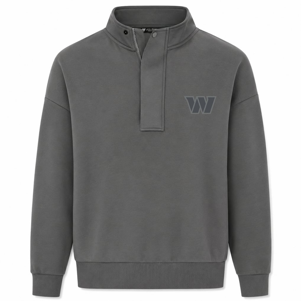  Washington Commanders Levelwear Core Logo Luxe Stein 1/4 Zip Pullover - Gray