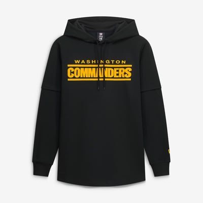 Washington Commanders New Era Functional Fandom Twofer Hoodie - Black
