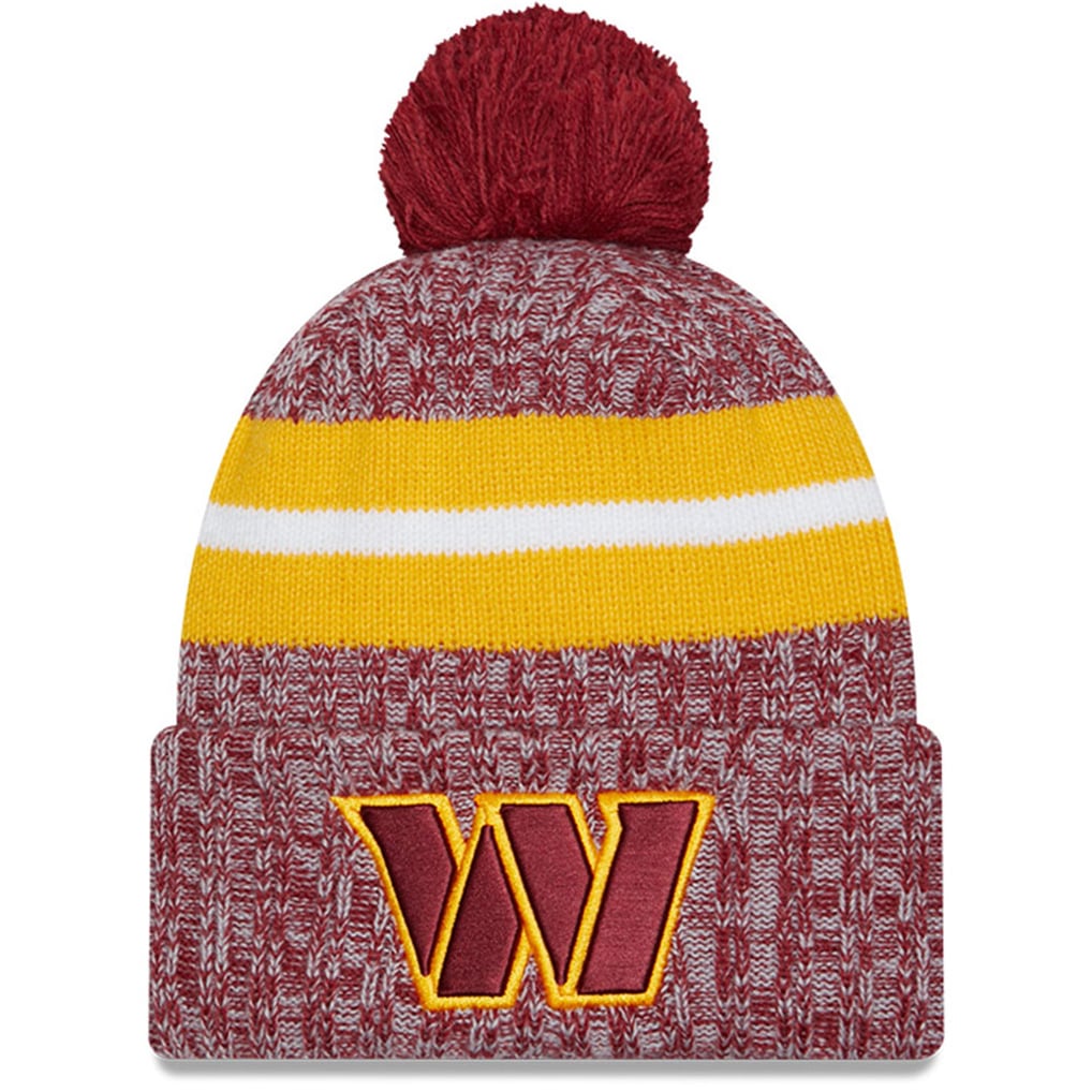  Washington Commanders New Era 2023 Sideline Cuffed Knit Hat With Pom - Burgundy