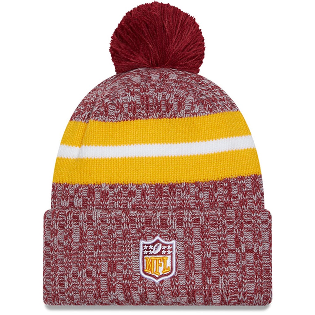  Washington Commanders New Era 2023 Sideline Cuffed Knit Hat With Pom - Burgundy