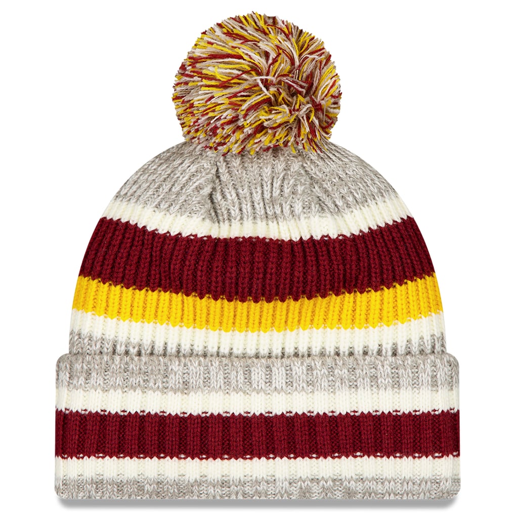 Men's New Era Burgundy/Gray Washington Commanders Stripe Cuff Knit Hat ...