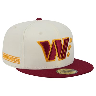 Washington Commanders New Era Deceptor 59FIFTY Fitted Hat - Cream/Burgundy