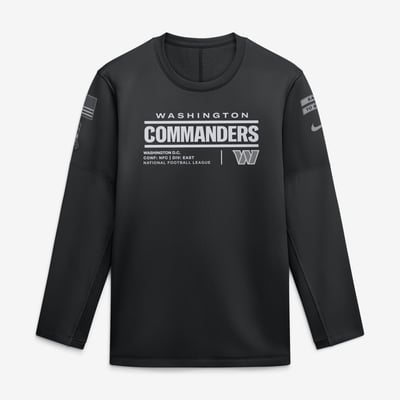  Washington Commanders Nike 2026 Salute to Service Sideline Coaches Crewneck Therma-FIT Sweatshirt - Black