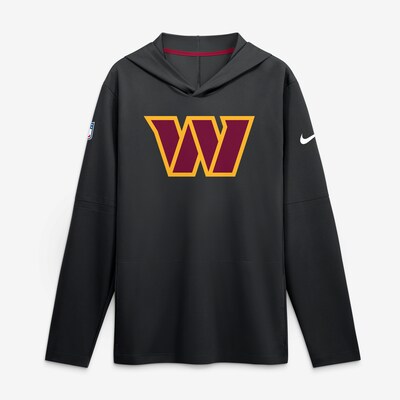 Washington Commanders Nike Sideline Dri-FIT Long Sleeve Hooded T-Shirt - Black