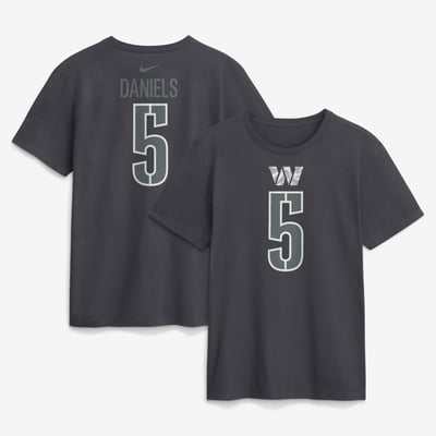 Jayden Daniels Washington Commanders Nike Name & Number T-Shirt - Anthracite