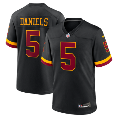 Jayden Daniels Washington Commanders Nike Alternate Hail Raiser Game Jersey - Black