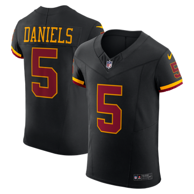 Jayden Daniels Washington Commanders Nike Alternate Hail Raiser Vapor F.U.S.E. Elite Jersey - Black