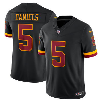 Jayden Daniels Washington Commanders Nike Alternate Hail Raiser Vapor F.U.S.E. Stitched Limited Jersey - Black