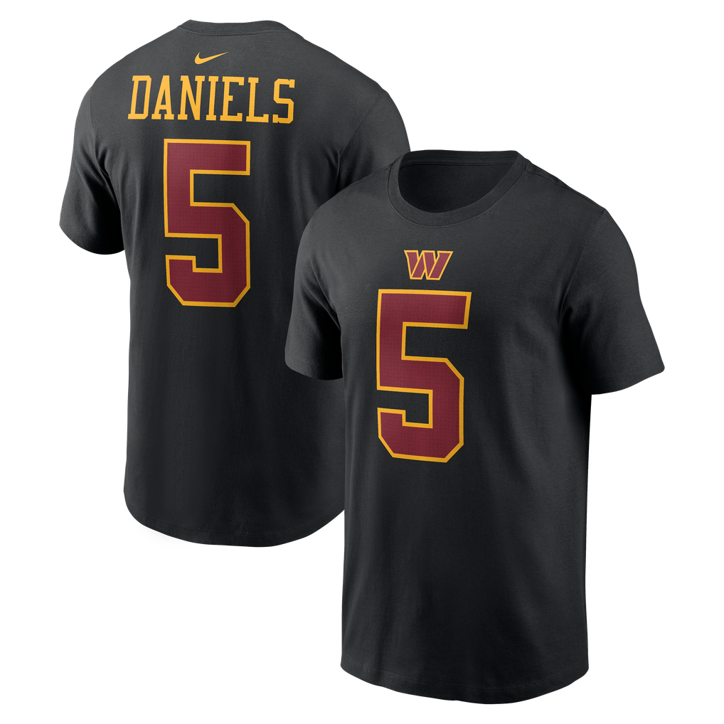 Jayden Daniels Washington Commanders Nike Name & Number T-Shirt - Black