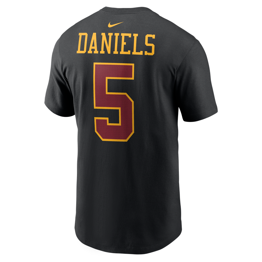Jayden Daniels Washington Commanders Nike Name & Number T-Shirt - Black