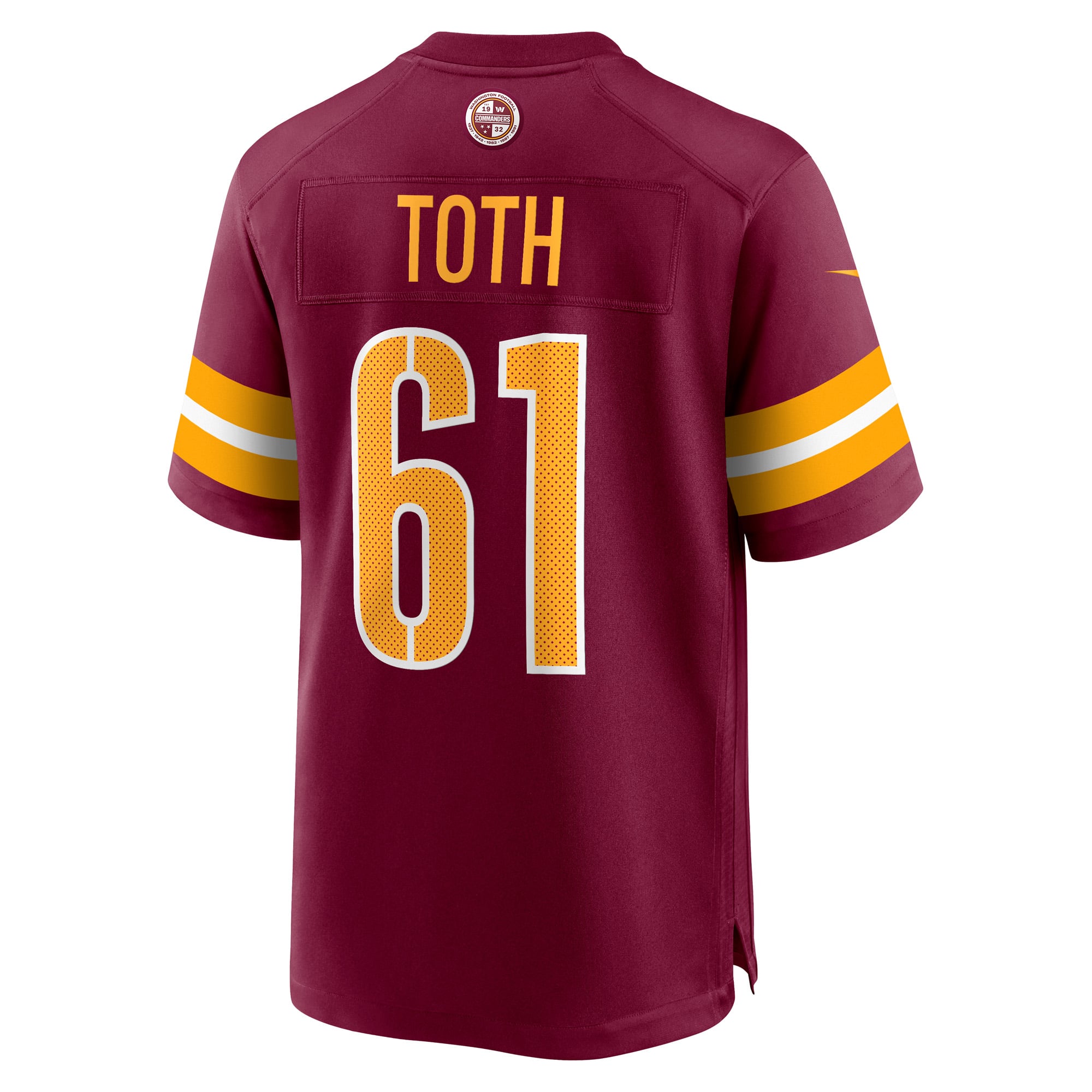 Men's Nike Jon Toth Burgundy Washington Commanders Game Player Jersey