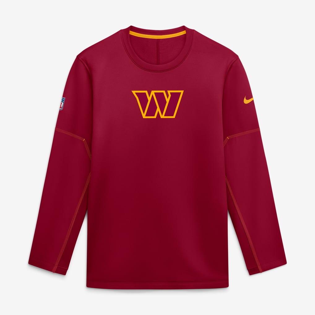 Washington Commanders Nike Sideline Coaches Team Present Midweight Therma-FIT Sweatshirt - Red