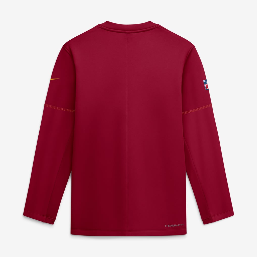 Washington Commanders Nike Sideline Coaches Team Present Midweight Therma-FIT Sweatshirt - Red